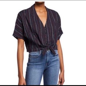 Moon River tie front crop top